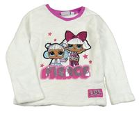 Biela chlpatá mikina s L.O.L Surprise Pep&Co