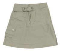 Béžová plátěná sukně s páskem