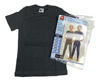 Nové - Tmavošedo-černé pruhované spodní tričko NKD