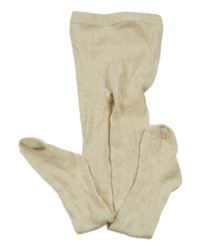 Béžové melírované vzorované punčocháče