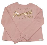 Staroružová mikina s nápisom so srdcem z hvězd Pineapple