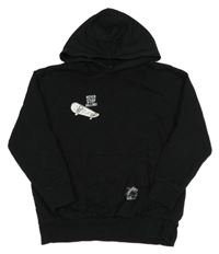 Čierna mikina so skateboardom a kapucňou Pepperts