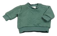 Tmavozelená prošívaná mikina