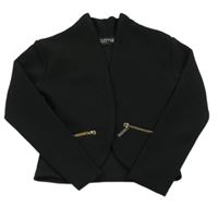 Čierny sakový cardigan so zipy