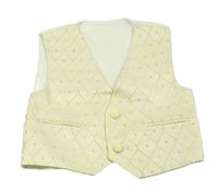 Krémová károvaná slavnostní vesta