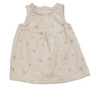 Svetloružové kvetované rebrované zamatové šaty Dunnes