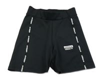 Černé sportovní elastické kraťasy s logy Adidas