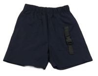 Tmavomodré šušťákové kraťasy s vreckom Shein