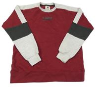 Vínovo-sivo-antracitová mikina s nápisom Garcia