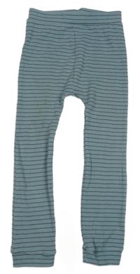 Modro-černé pruhované žebrované legíny Tu