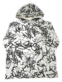 Smotanová mikina s graffiti nápisy a kapucňou H&M