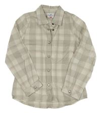 Bílo-šedá kostkovaná třpytivá halenka Topolino