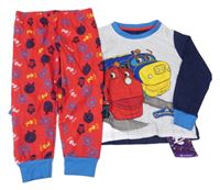 Nové - Tmavomodro-šedo-červené pyžamo s Chuggington Character
