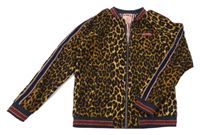 Hnedo-čierna podšitá prepínaci mikina s leopardím vzorom Scotch&Soda