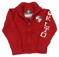 Červený prepínaci sveter s nápisom a písmenem H&M