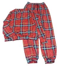 Červeno-žluto-zelné kostkované pyžamo Shein