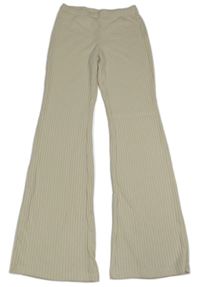 Smotanové úpletové flare nohavice H&M