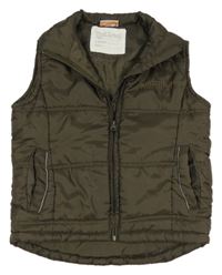 Tmavohnedá šušťáková zateplená vesta s nápisom X-mail