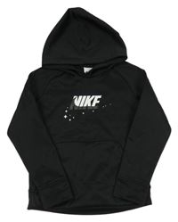 Černá sportovní thermo mikina s logem a kapucí Nike