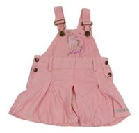 Světlerůžové laclové manšestrové šaty s koníkem nkd