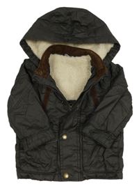 Tmavošedá zateplená bunda s kapucí George