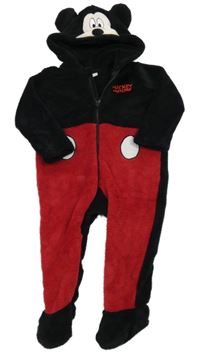 Čierno-červená plyšová kombinéza s kapucí - Mickey PEP&CO