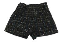 Černo-barevné třpytivé vlněné podšité kraťasy Next