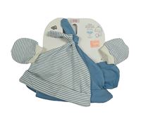 Nové - 4 set - 2x bílo-modrá čepice + bílo-modré pruhované rukavice Primark
