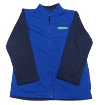 Modro-tmavomodrá prepínaci mikina s nápisom