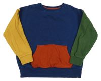 Modro-zeleno-žltá mikina s vreckom Next