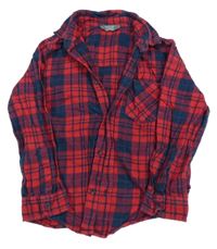 Červeno-tmavomodrá kostkovaná košile Primark