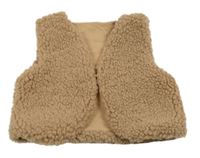 Béžová huňatá podšitá vesta Topomini