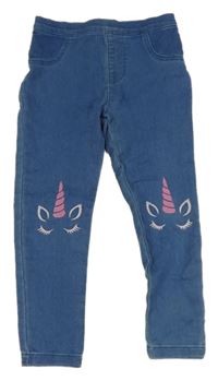 Modré džegíny s jednorožcami F&F