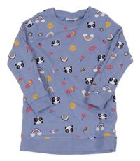 Fialové teplákové šaty s obrázkami Name it