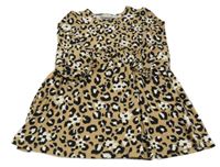 Béžovo-čierno-biele leopardí šaty Matalan