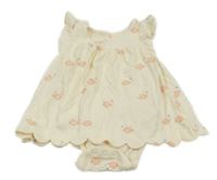 Smotanové šaty s rybkami a všitým body Mothercare