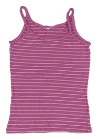 Ružový pruhovaný rebrovaný top