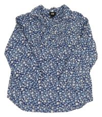 Modrá květovaná halenka H&M