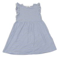 Bielo-modré pruhované rebrované šaty H&M