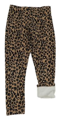 Hnědo-černé leopardí thermo legíny F&F