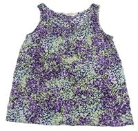 Fialovo-zelený kvetovaný top H&M