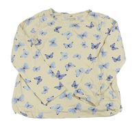 Smetanové triko s motýlky H&M