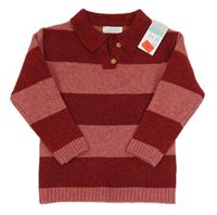 Červeno-růžový vlněný svetr s límečkem Primark