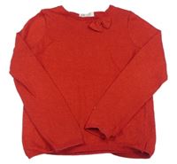 Červený trblietavý sveter s mašlou H&M