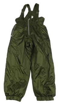 Khaki šusťákové laclové oteplovačky 