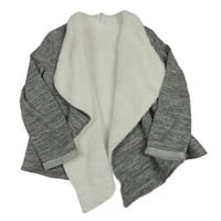 Šedý melírovaný teplákový zateplený cardigan C&A