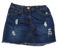 Tmavomodrá rifľová sukňa s vyšúchaním Next