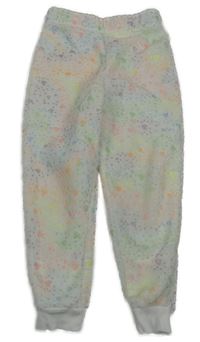 Bielo-farebné plyšové pyžamové nohavice so srdiečkami Nutmeg