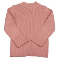 Ružový rebrovaný ľahký sveter Nutmeg