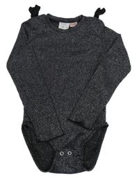 Černo-stříbrné třpytivé body s mašlemi Zara